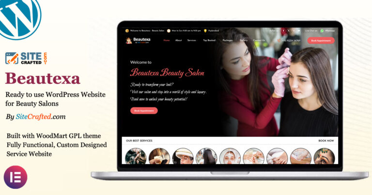 Unisex Beauty Salon Website