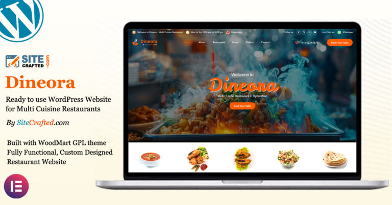 One Page Restaurant Website